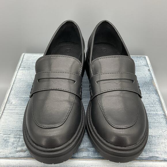 NEW ZBY Women’s Lug Sole Platform Loafers Black Size 6.5 - Picture 3 of 10